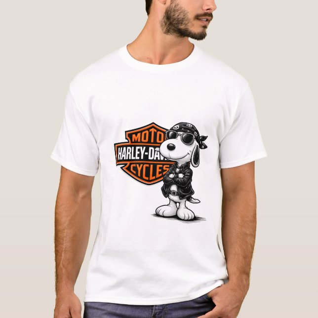 Camiseta Diseño Moto harley Snoopy (Frente)