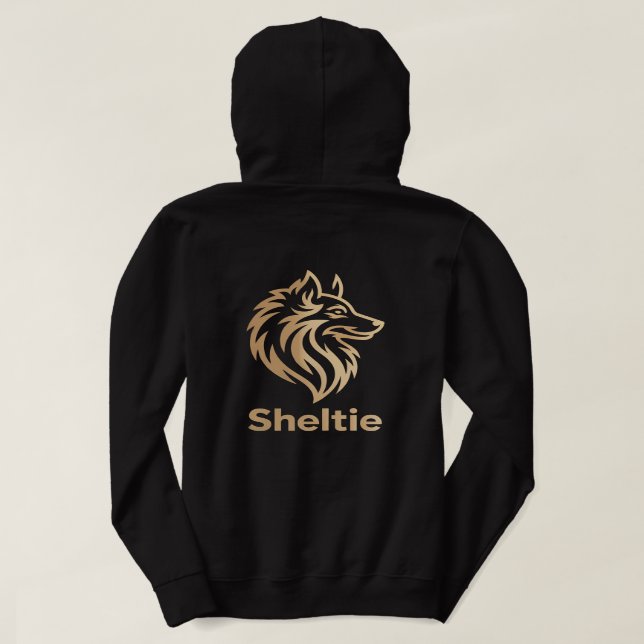 Camiseta Diseño Premium de Sheltie en Dorado (Verso do Design)