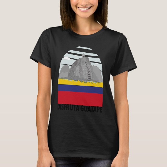 Camiseta Disfruta Guatape Colombia Skyline Silhout Outli (Frente)