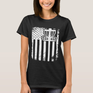 Camiseta Disk Golf American Flag Red White E Blue 1