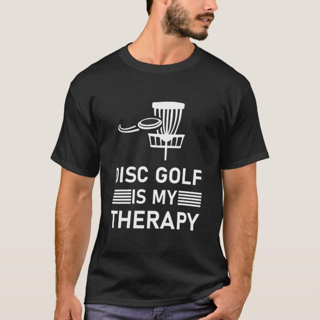 Camiseta Disk Golf é minha terapia - Disco Voador - Frisbee (Frente)