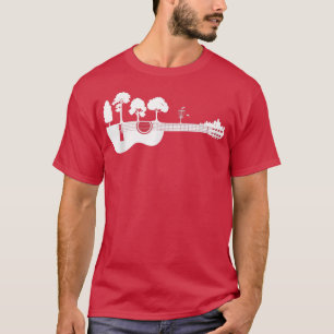 Camiseta Disk Golf Flying Sunset Guitar Art 643
