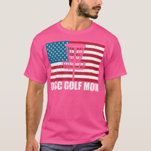 Camiseta Disk Golf Mãe Americana Bandeira Dia de as mães 4º