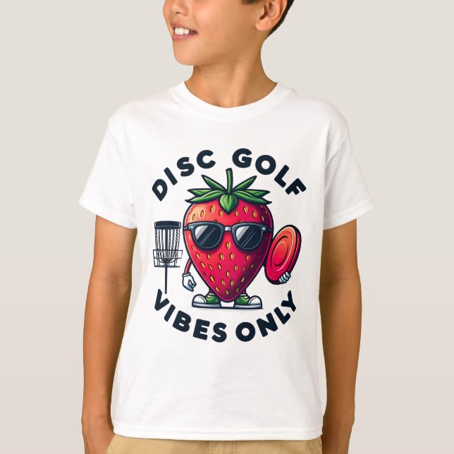 Camiseta Disk Golf Vibes Apenas Morango (Frente)