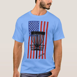 Camiseta Disk Golf Vintage aflita a bandeira americana 4º d