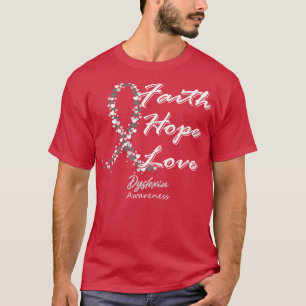 Camiseta Dislexia Sensibilização Fé Esperança Amor Nesta Fa