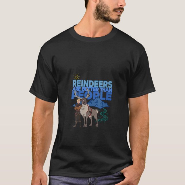 Camiseta Disney Frozen Group Shot Reindeer Are Better Than  (Frente)