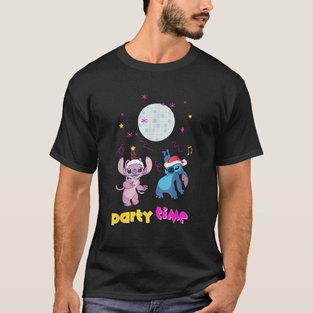 Camiseta Disney Lilo Stitch Festa de Natal Stitch Ang (Frente)