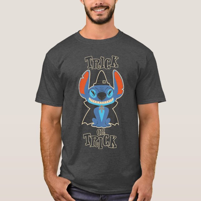 Camiseta Disney Lilo Stitch Halloween Stitume Truque (Frente)
