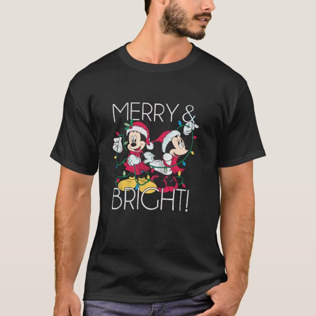 Camiseta Disney Minnie e Mickey Feliz N Folha Brilhante T (Frente)