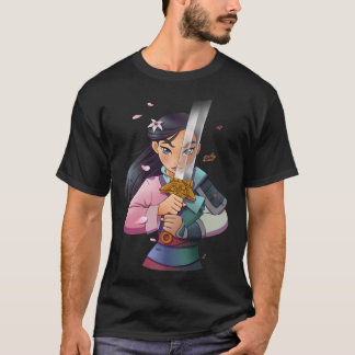 Camiseta Disney Mulan Anime Half Girl Half Warrior Premium