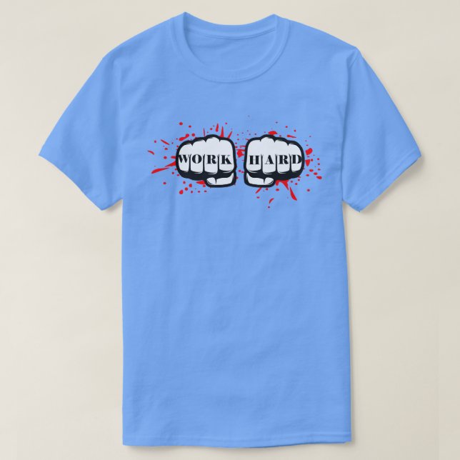 Camiseta Disparos de Combate ao Duro de Trabalho (Frente do Design)