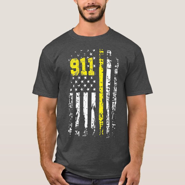 Camiseta Dispatcher 911 USA Flag Dispatcher Gift Back (Frente)