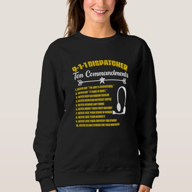 Camiseta Dispatcher Commandments Responder Dispatch 911 Dis (Frente)
