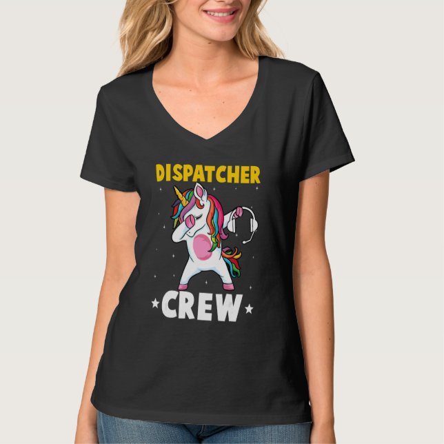 Camiseta Dispatcher Crew Dabbing Unicorn (Frente)