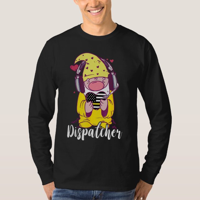 Camiseta Dispatcher Gnome Funny 911 Operador Dispatch Emerg (Frente)