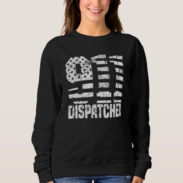 Camiseta Dispatcher Us Flag - Thin Gold Line Police 911 Dis (Frente)