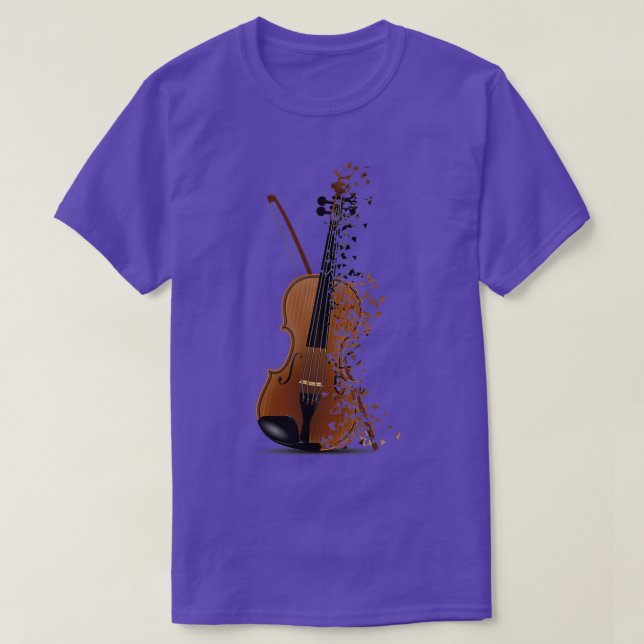 Camiseta Dispersão Violin Watercolor Art (Frente do Design)