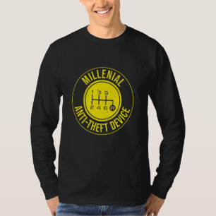 Camiseta Dispositivo Anti-Furto Milenar Homens Carro Manual