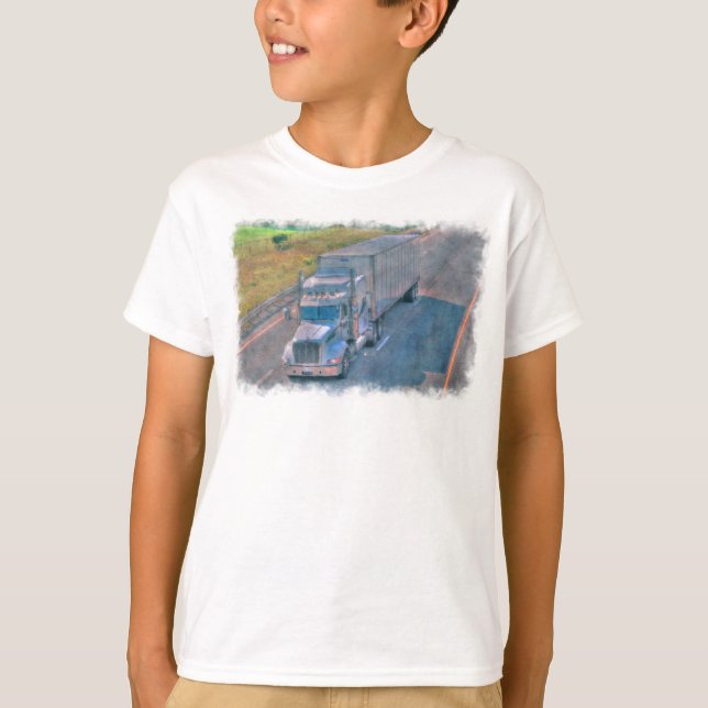 Camiseta Dispositivo de Maquinista de Caminhão de Estrada (Frente)