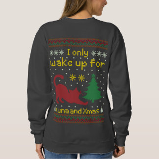 Camiseta Disposto para Atum e Natal – Gato de Natal Feio e
