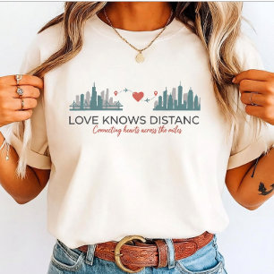 Camiseta Distância O Amor Conhece Distância para Namorada