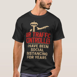 Camiseta Distância social do controlador de tráfego aére
