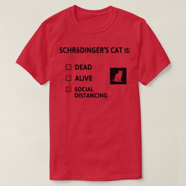 Camiseta Distância social dos Schrodingers (Frente do Design)