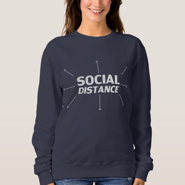 Camiseta Distância social flechas tipográficas brancas mode (Frente)