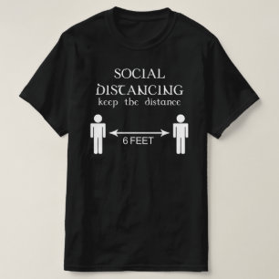 Camiseta distanciamento social mantém distância de 6 pés