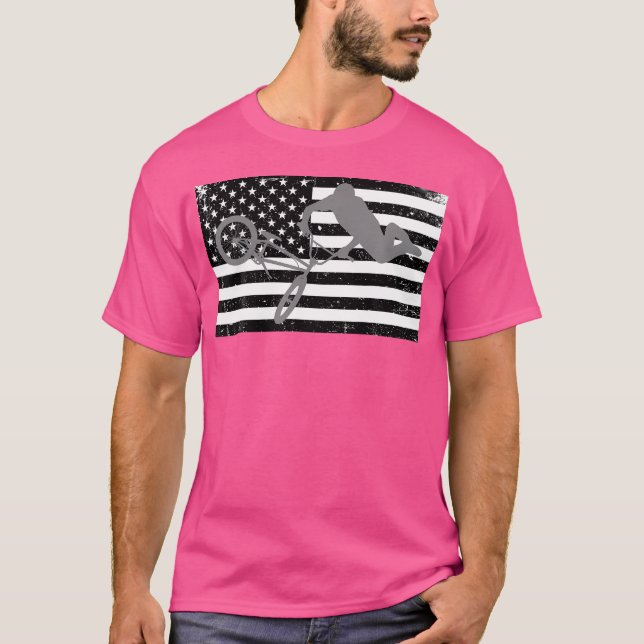 Camiseta Distante American Flag Bmx (Frente)