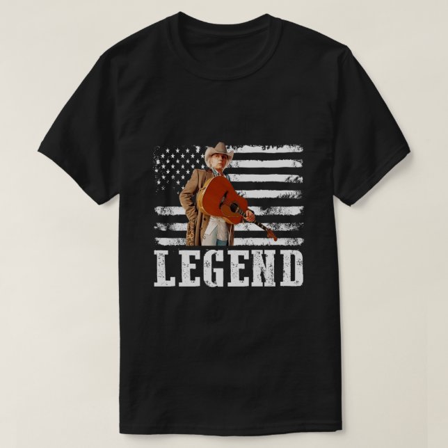 Camiseta Distante bandeira Americana Dwight Yoakam Singer.p (Frente do Design)
