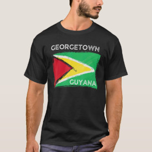Camiseta Distante Guyana Flag Georgetown Guyana Guyana Ro