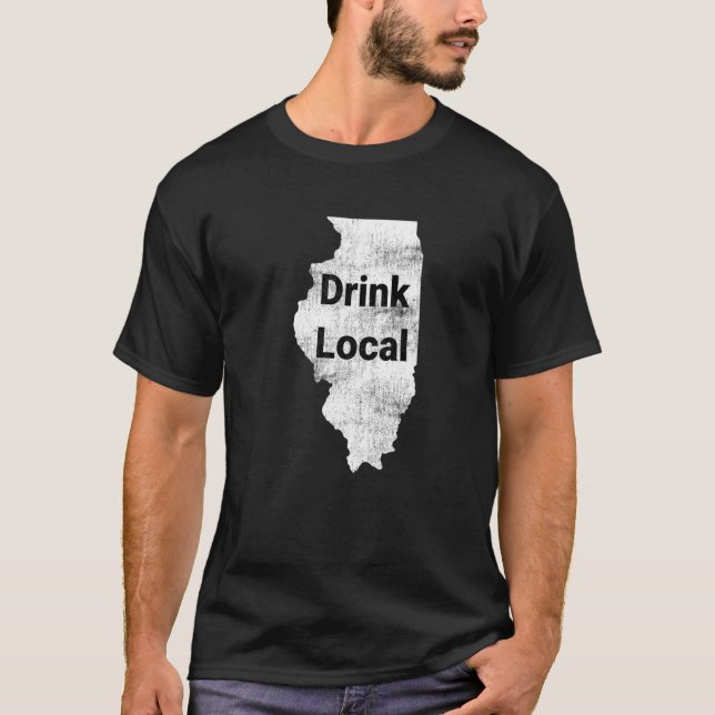 Camiseta Distante Illinois Beber Local (Frente)