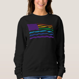 Camiseta Distante Rainbow American Flag Orgulho gay Patriot
