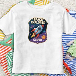 Camiseta Distintivo de Explorador Espacial Fofo