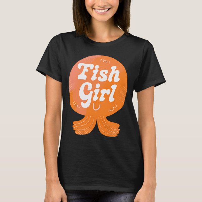 Camiseta Distintivo de Garota dos Peixes (Frente)