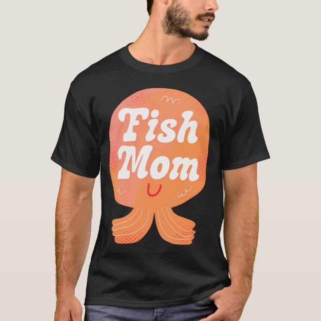 Camiseta Distintivo de Mãe de Peixe (Rosa) (Frente)