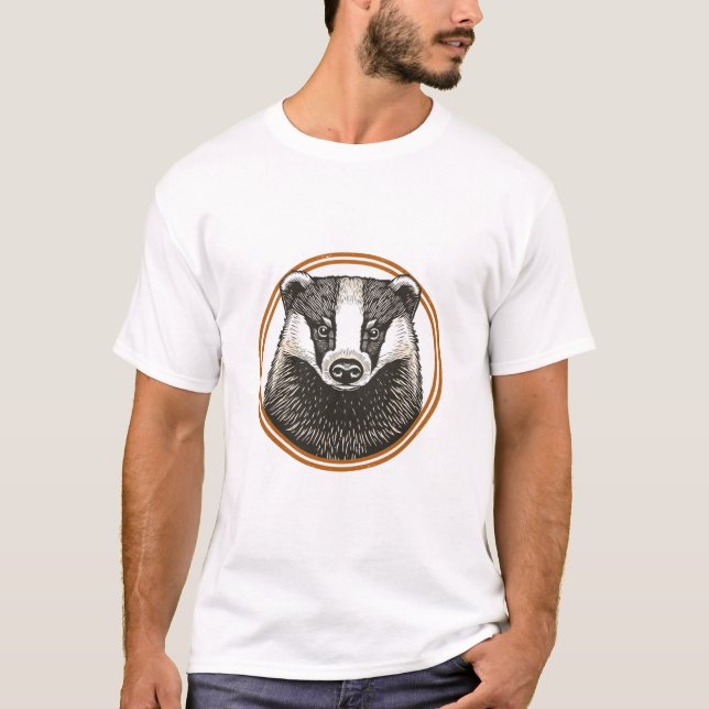 Camiseta Distintivo de Texugo Vintage (Frente)
