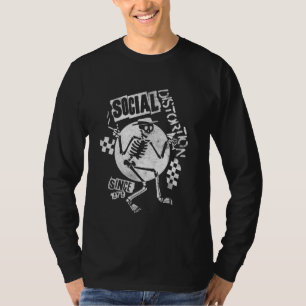 Camiseta Distorção social oficial Pulverização branca Skell