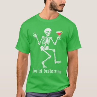 Camiseta Distorções Sociais Esqueleto Festa de Bebida Minim