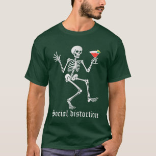 Camiseta Distorções Sociais Femininas Esqueleto Festa de Be