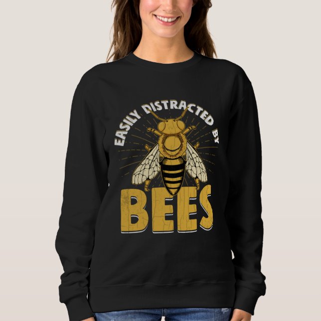 Camiseta Distracted By Bees  Beekeeper Beekeeping Honey Gra (Frente)