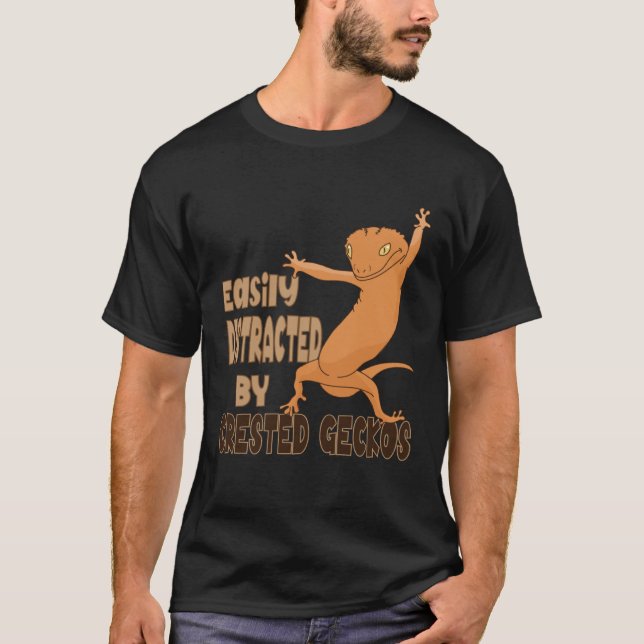 Camiseta Distracted by Crested Geckos Cute Reptile Lizards (Frente)