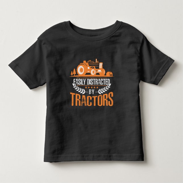 Camiseta Distraído da Fazenda de Trator (Frente)