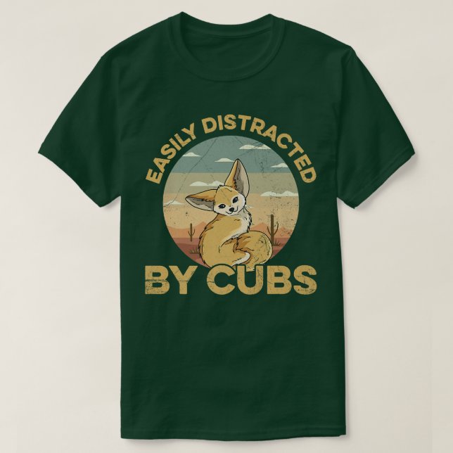 Camiseta Distraido Facilmente Pela Citação Fennec Foes Para (Frente do Design)