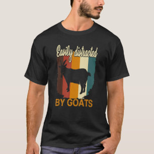 Camiseta Distraído Facilmente Pela Fazenda De Caprinos Vint