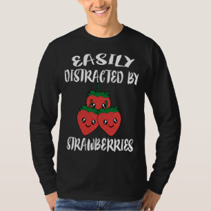 Camiseta Distraído Facilmente Pela Fruta De Morangos