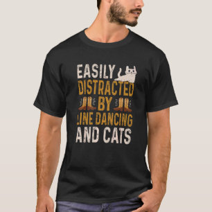 Camiseta Distraído Facilmente Pela Linha De Dança E De Gato