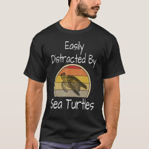 Camiseta Distraído Facilmente Pelas Tartarugas Do Mar